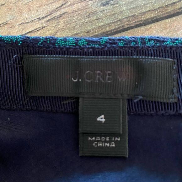 J. Crew Factory Green & Navy No. 2 Pencil Skirt SIze 4 - Picture 6 of 9